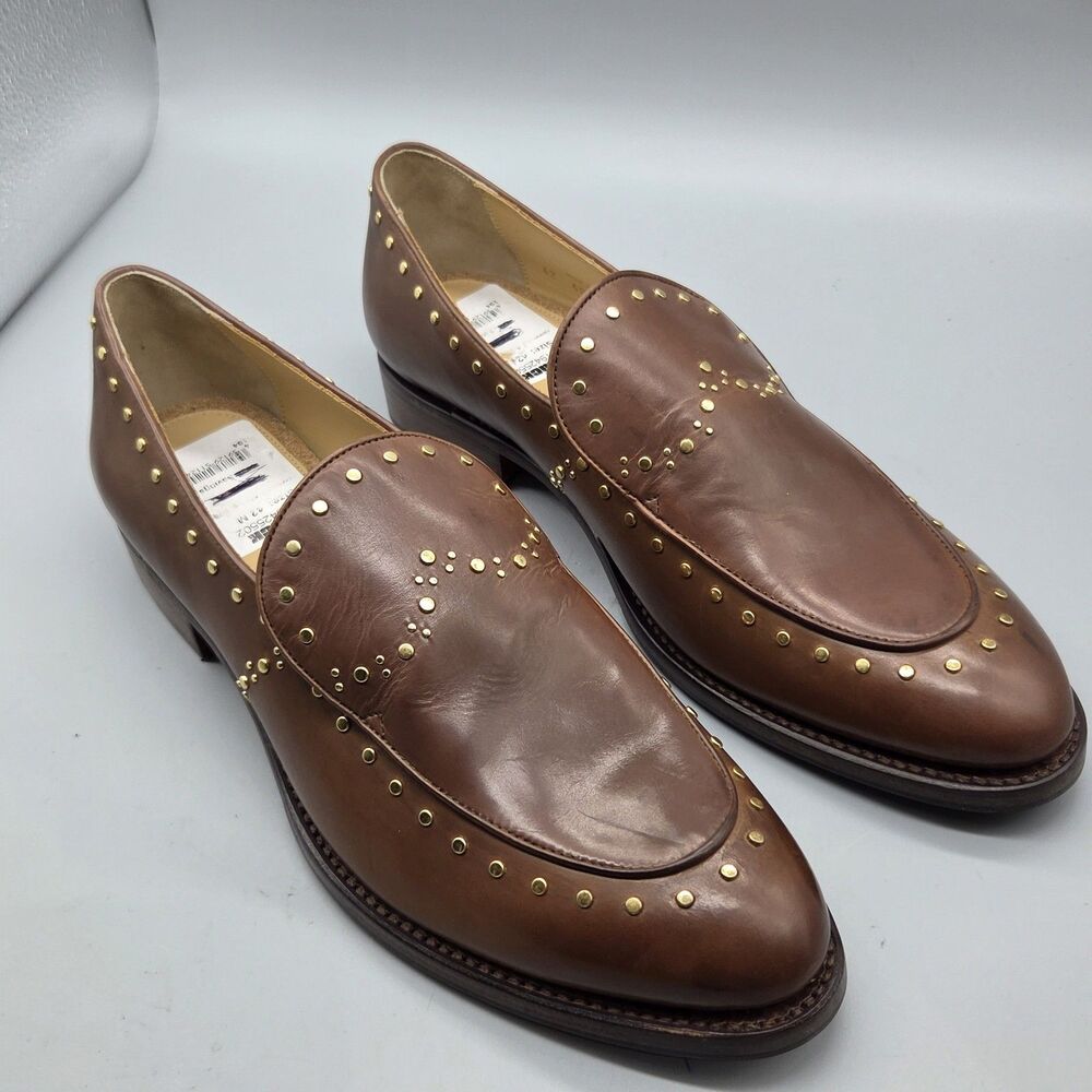 The Office Of Angela Scott Miss Cecilia Stud Loafer cognac sz EUR 42/ US 12 - Picture 2 of 15
